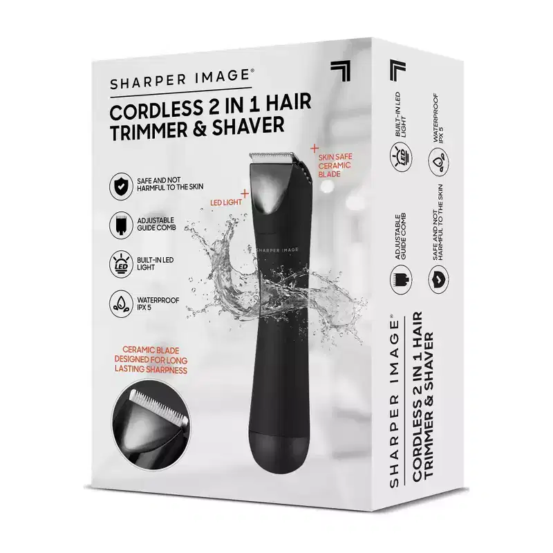 Sharper Image Cordless 2-in-1 Hair Trimmer and Shaver - Black