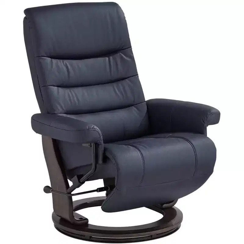 Midnight Blue Faux Leather Adjustable Swivel Recliner