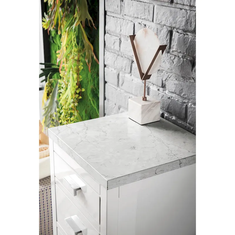 James Martin Vanities Addison 15 Base Cabinet w/ Drawers, Glossy White