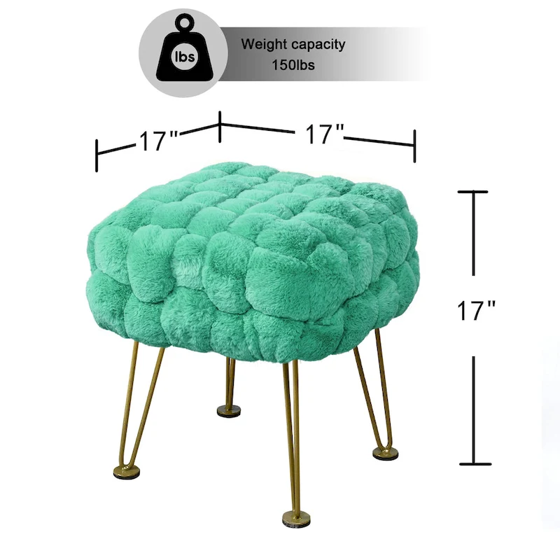 FoxFauxFur Pouf Stool
