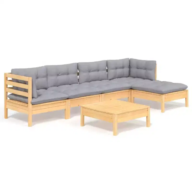 vidaXL Patio Lounge Set with Cushions in Various Colors