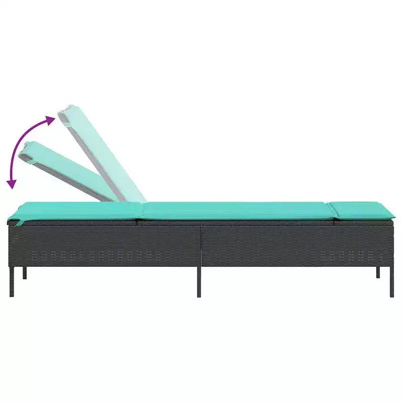 vidaXL Patio Sun Lounger PE rattan Standard Height-Adjustable
