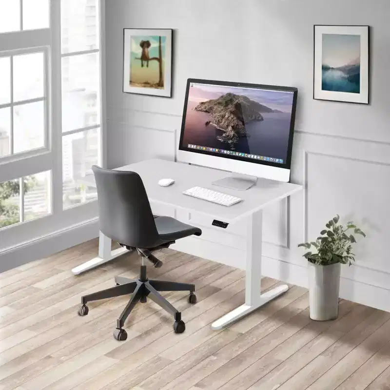 Mount-It! Dual Motor Electric Standing Desk with 48 Tabletop, White