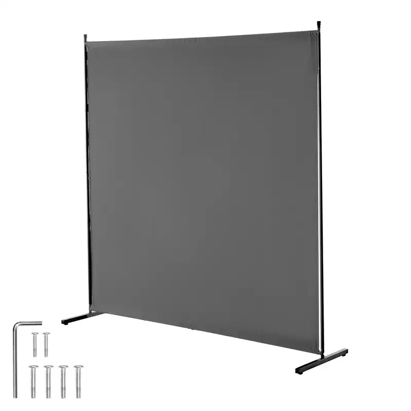 Room Divider, Single Panel Room Divider, 6FT Privacy Screen Indoor, Partition Divider for Room Separation, Freestanding Room Divider, Grey