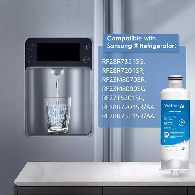 Waterdrop DA97-17376B Refrigerator Water Filter Replacement for Samsung HAF-QIN/EXP, DA97-08006C, RF28R7201SR,NSF 42 and 372 certified(4 Packs)