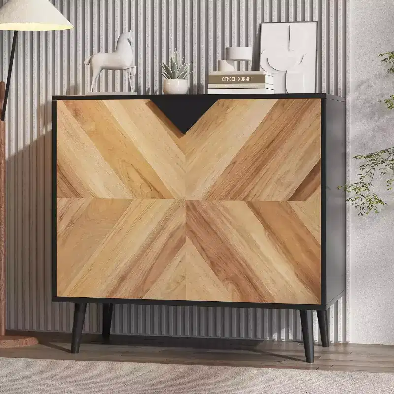 Buffet Cabinet with Storage,Storage Cabinet with Decor Doors and Shelves,Sideboard Buffet for Hallway, Entryway, Living Room, or Kitchen