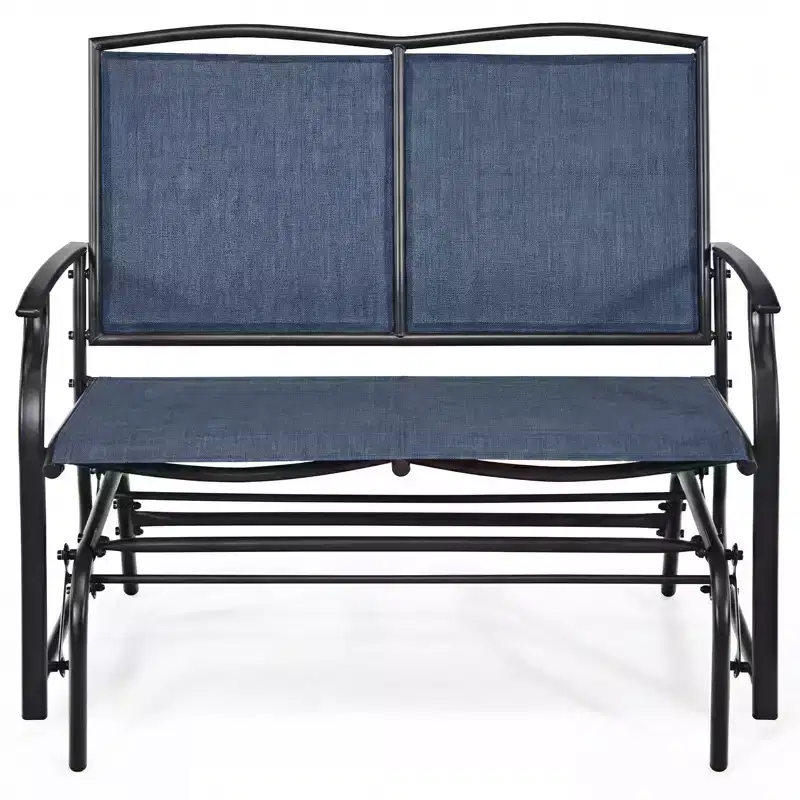Gymax Outdoor Rocking Bench 2 Person Glider Loveseat Porch Swing