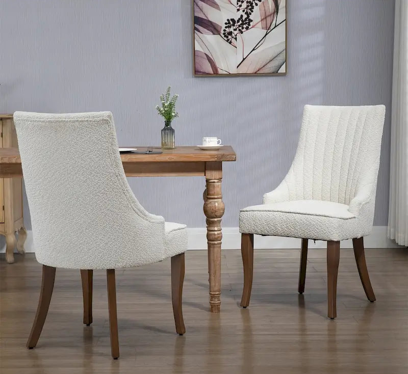 Wingback Upholstered Dining Chairs Set of 2, Fabric Side Dining Room Chairs, Living Room Chairs for Home Kitchen