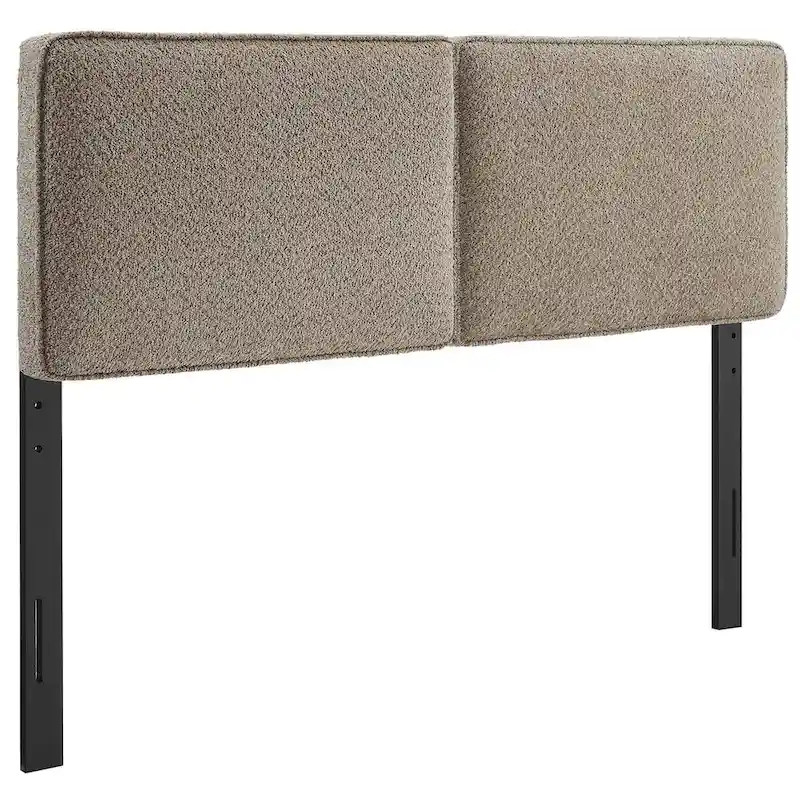 Boucle Fabric Upholstered Headboard with French Piping