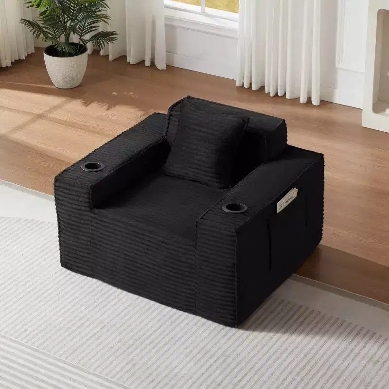 Modern Corduroy Cloud Sofa, No Assembly Needed Couch for Compact Spaces & Apartments