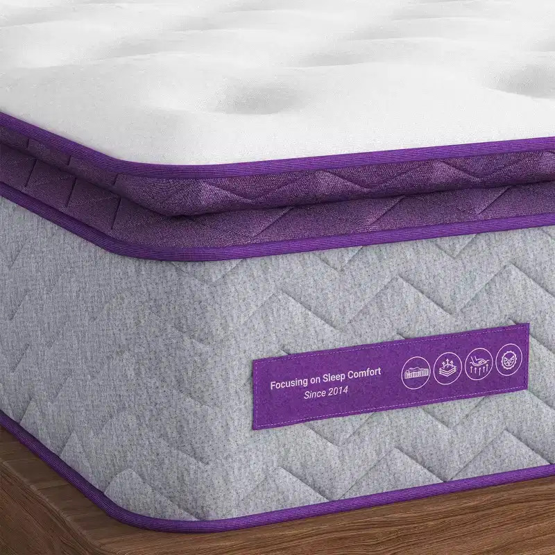 Sersper 14 Pillow Top Memory Foam Spring Hybrid Mattress - Compatible with Platform Bed, Box Spring, or Slat Base