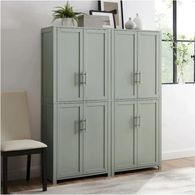 Savannah 6-shelf Pantry Storage Cabinets (Set of 2) - 56 w x15 d x 67 h
