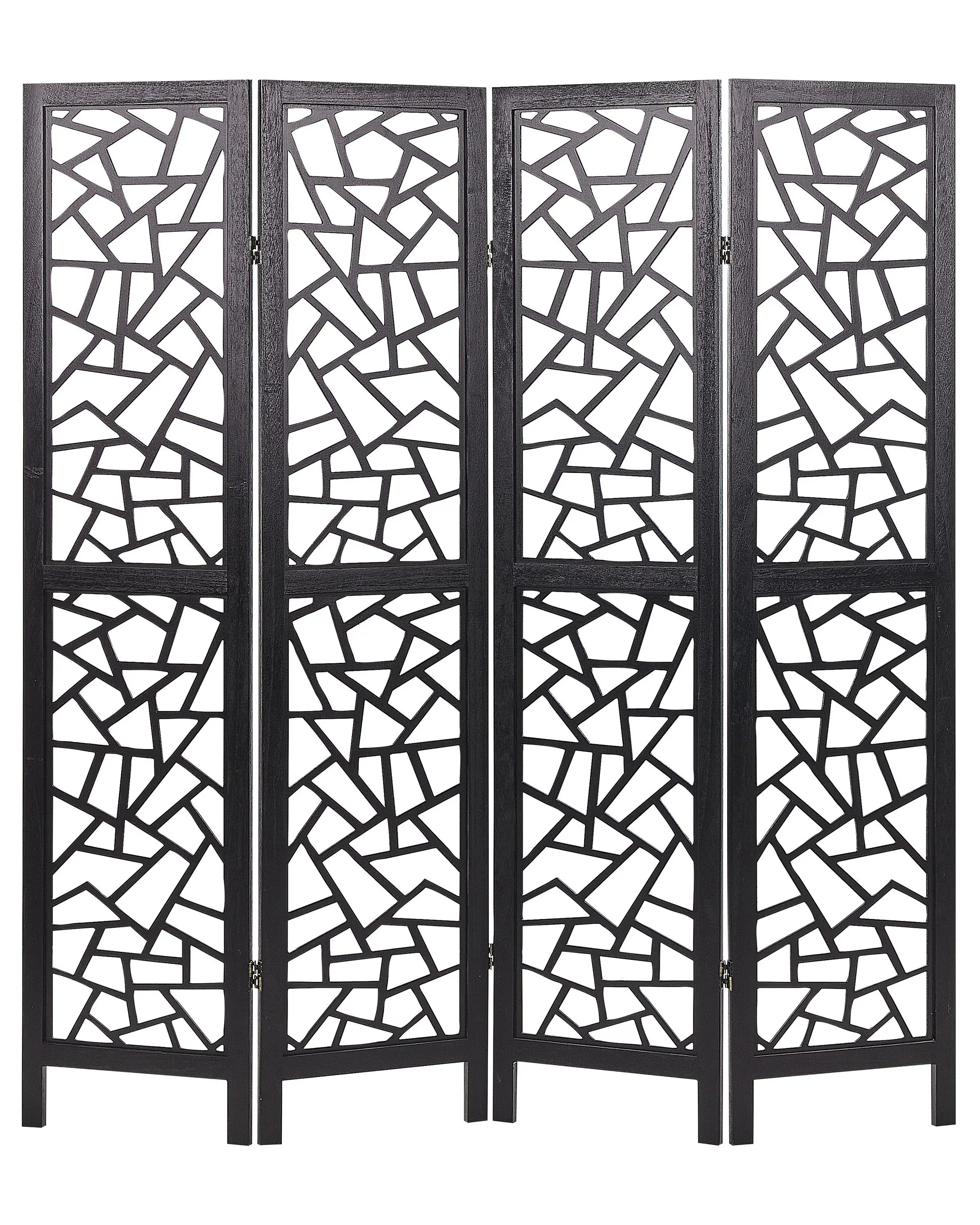 Divisorio per ambienti a 4 pannelli Nero 163x170 cm