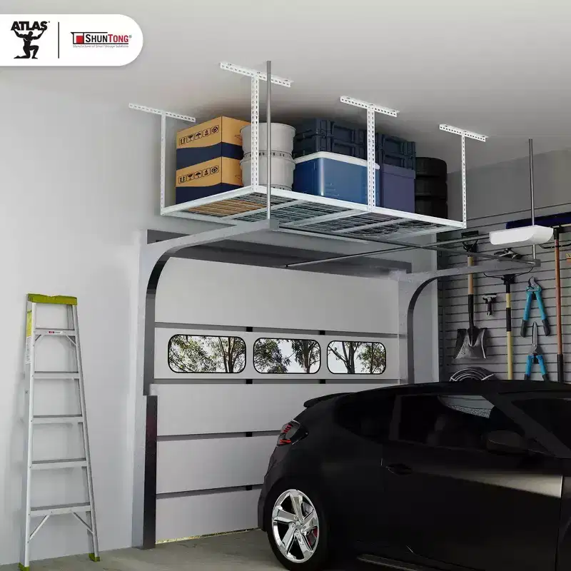 4'x8' The Atlas Pro Overhead Garage Storage Rack 1100 lbs Weight Capacity White