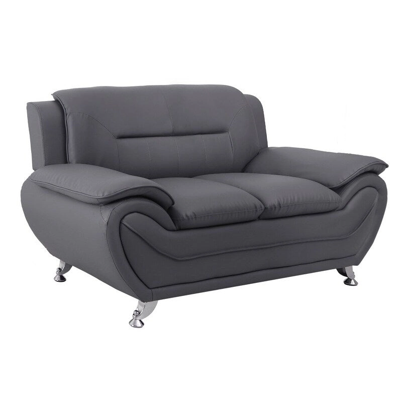Michael Segura Bonded Leather Upholstered Loveseat