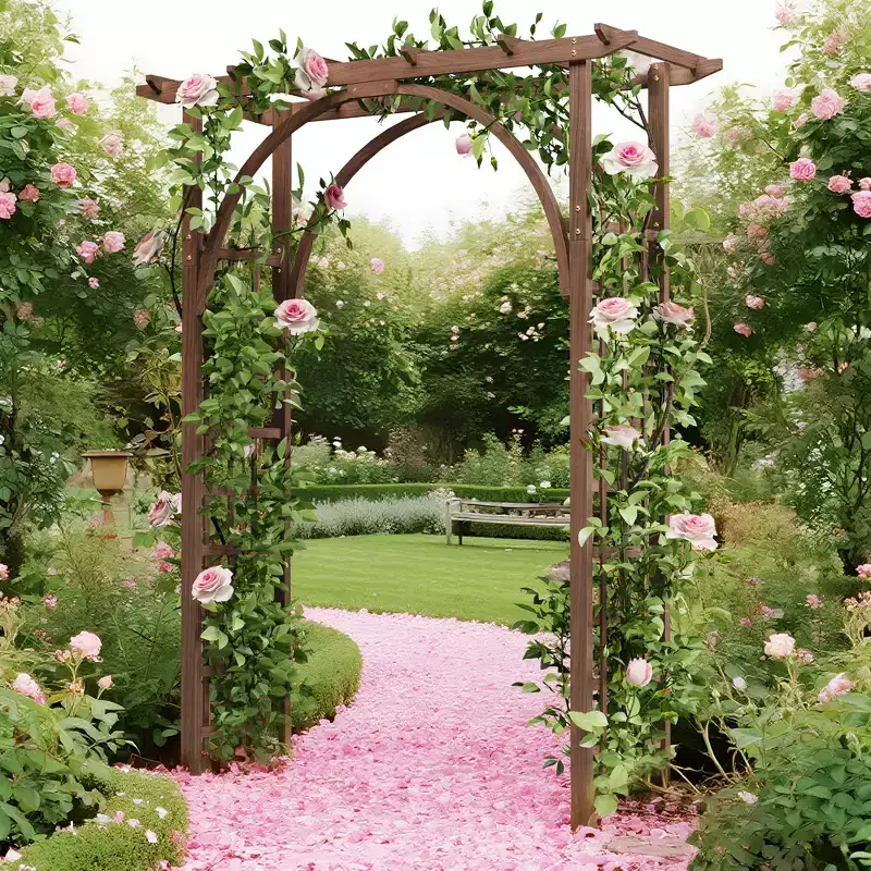 Wood Garden Arbor Trellis Arch 85''H
