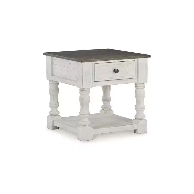 Signature Design by Ashley Casual Havalance End Table White/Gray