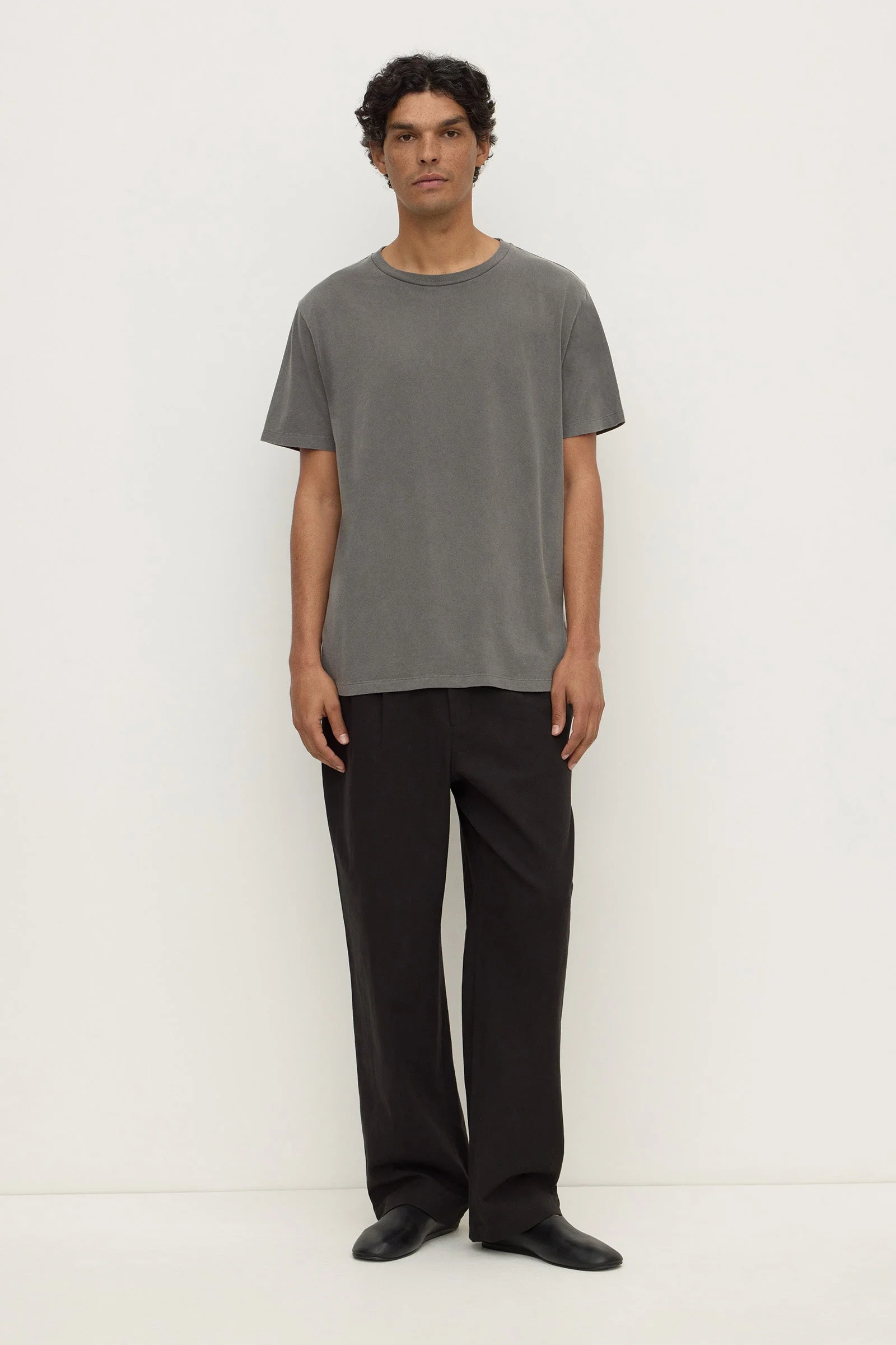 Washed Charcoal Pigment Dyed Cotton Tee
