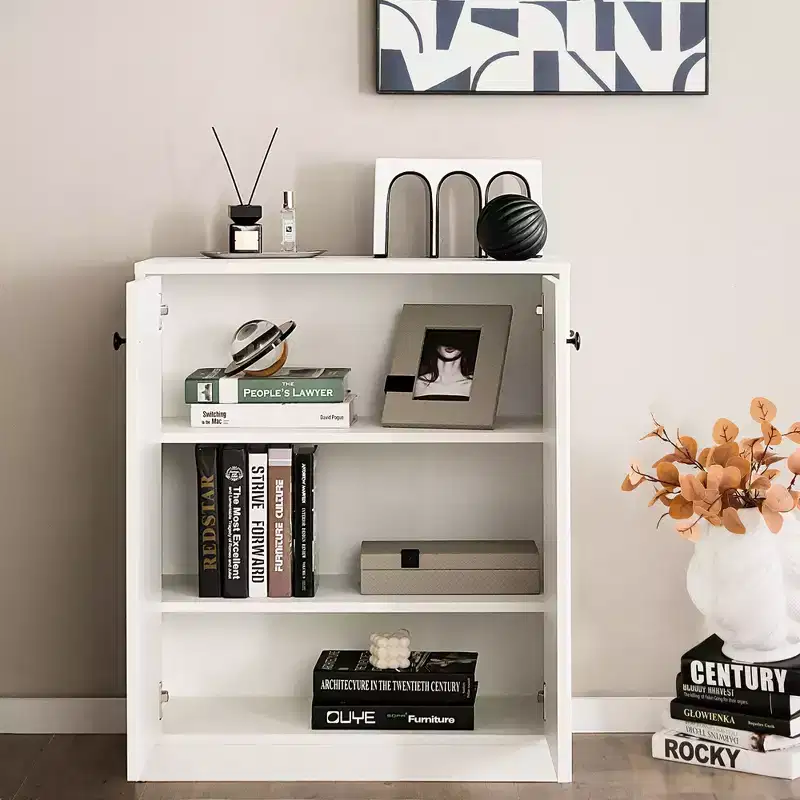 Costway 2-Door Storage Cabinet Buffet Cabinet with 3 Shelves Sideboard for Kitchen Hallway