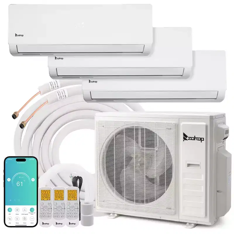 Karl Home 3-Zone 38000 BTU 20 SEER2 Mini Split Air Conditioner with Heat Pump (9K+9K+18K)
