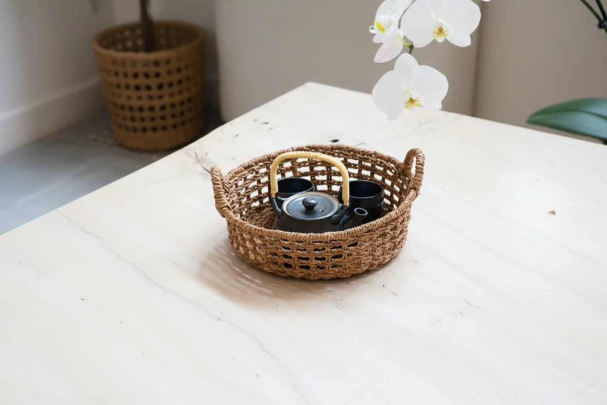Round Open Weave Basket - Wicker Basket