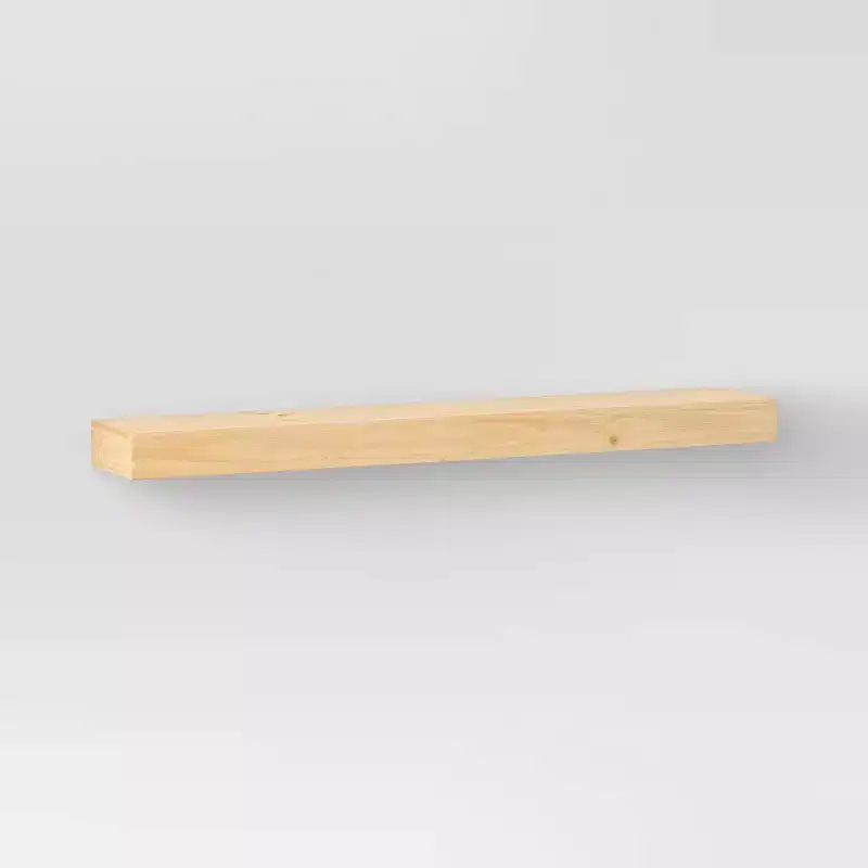 36 Inch Floating Wood Wall Shelf