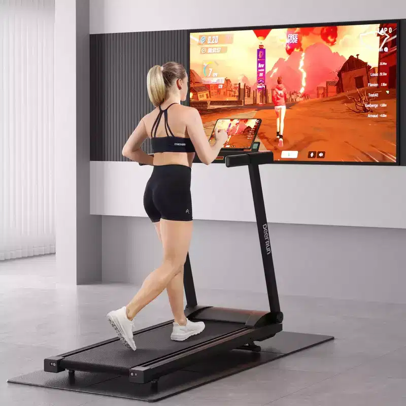 DeerRun A1 Pro+ Folding Treadmill with 6% Incline, Bluetooth Running Machine for Walking-Running