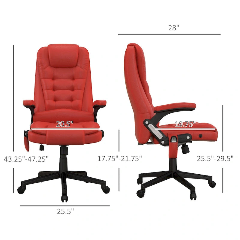 High Back Vibration Massage Office Chair with 6 Vibration Points, Beige
