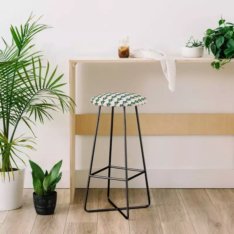 Retro Floral Pattern Barstool