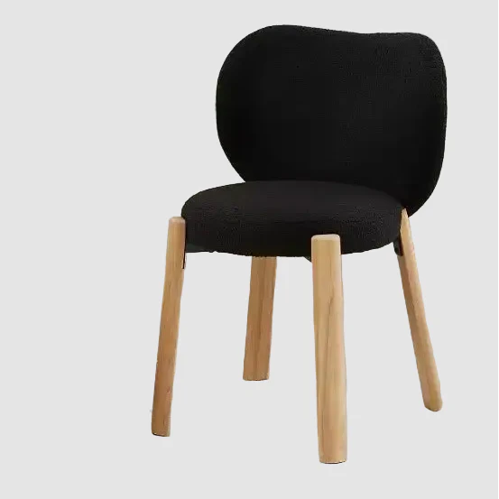 Cute Vanity Chair with Love Backrest, Modern Makeup Vanity Stool Teddy Fabric for Dressing Home Office Bedoom Dinning Room and Living Room