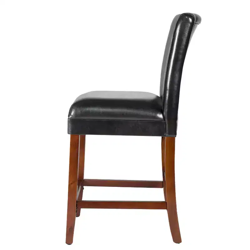 24 Faux Leather Luxury Counter Height Barstool - HomePop