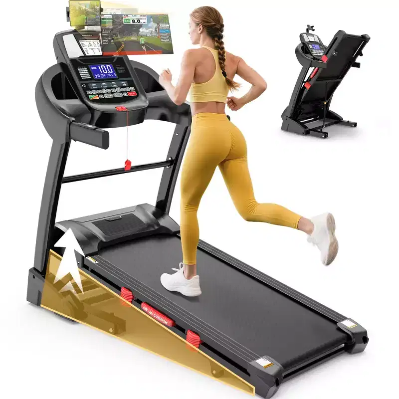 3-in-1 Folding Treadmill for Home 12mph, 4.8HP Running Treadmills with 20% Auto Incline, 400lbs Capacity, 71Programs, 18'' Wide Deck, Knee Support