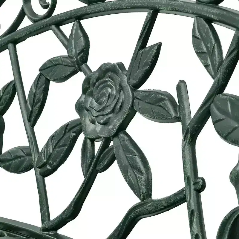 vidaXL Garden Bench Black Cast Aluminum, Cast Iron Medium