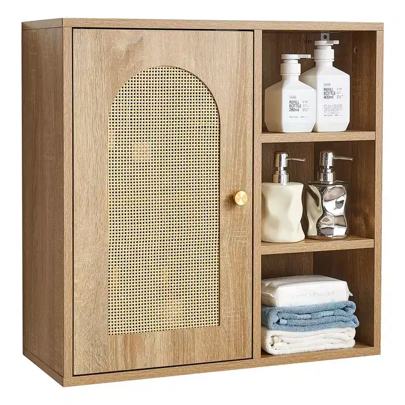 Wall Mounted Bathroom Cabinet with 5-Level Adjustable Shelf for Over-Toilet Storage