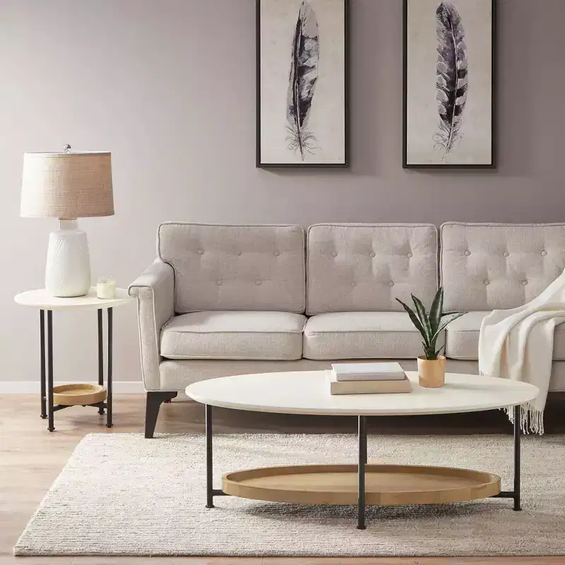 End Table White/Natural
