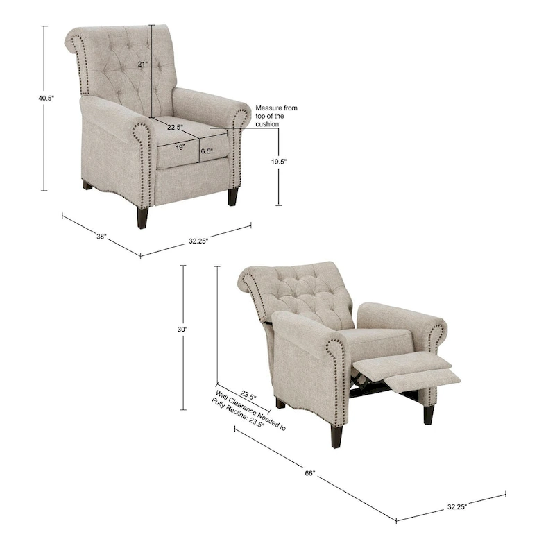 Madison Park Jetta Push-back Recliner