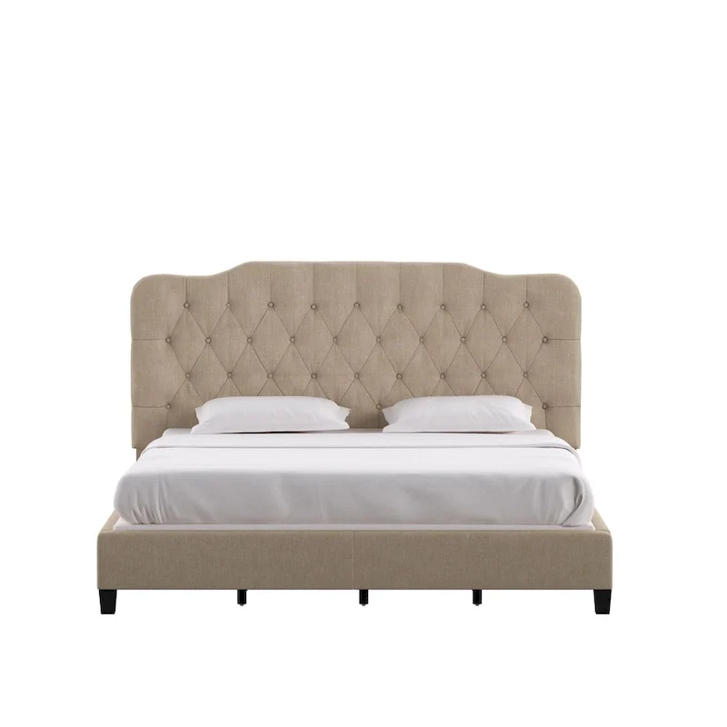 Ginny Adjustable Diamond-tufted Camel Back Bed by iNSPIRE Q Classic