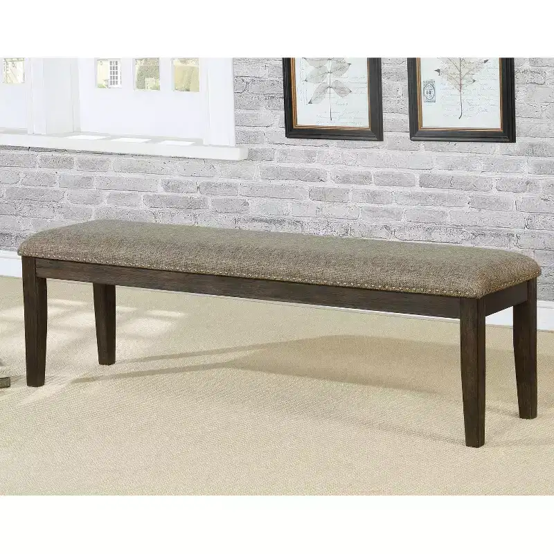 HOMES: Inside + Out 63" Lemieux Upholstered Dining Bench Brown