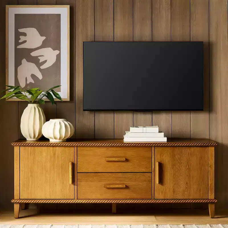 Azorella Media Stand Oak Brown - Threshold™ designed with Studio McGee
