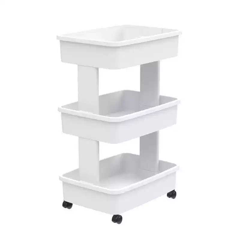 Starplast Storage Tote with Wheels, 27.2 in. H X 12.5 in. W X 17.4 in. D, White - Case of 2