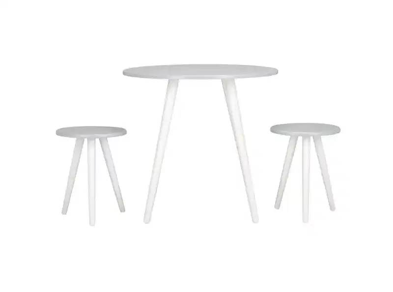 Whitman 3 Piece Dining Set - DNS1400A -Light Grey/White - Safavieh