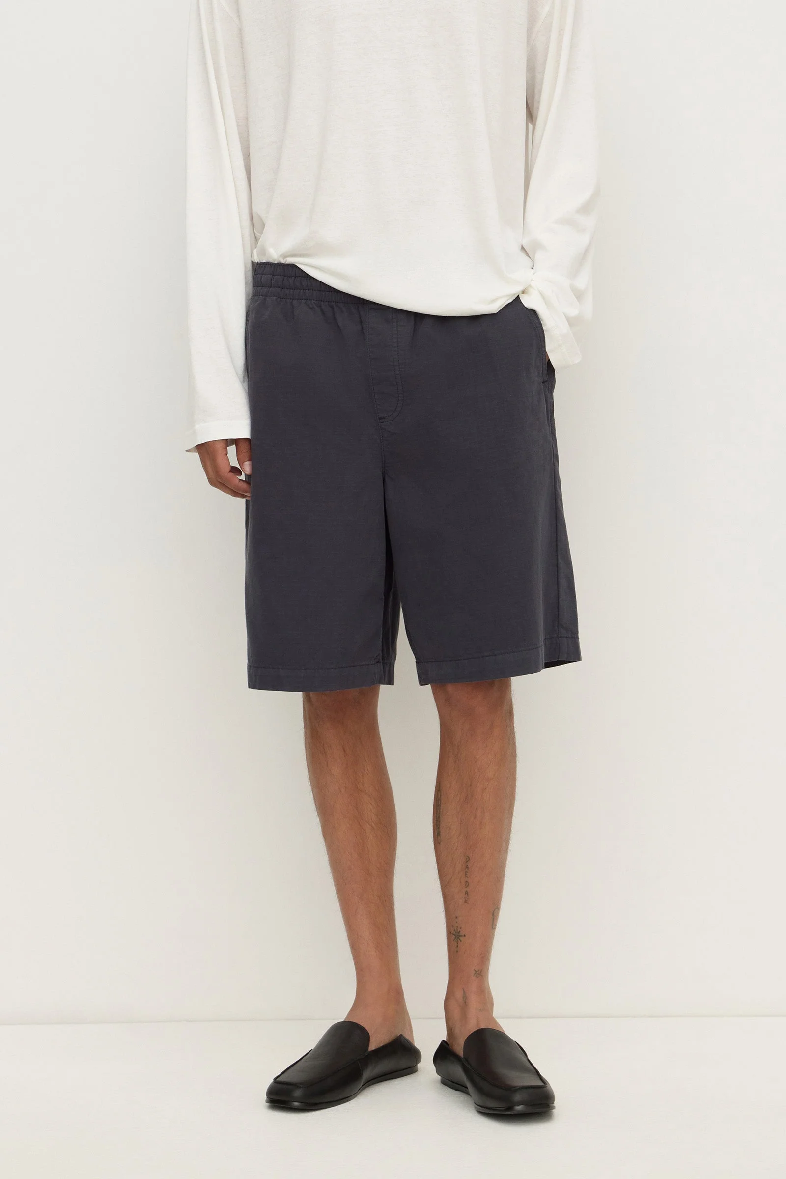 Washed Navy Cotton Ripstop Short