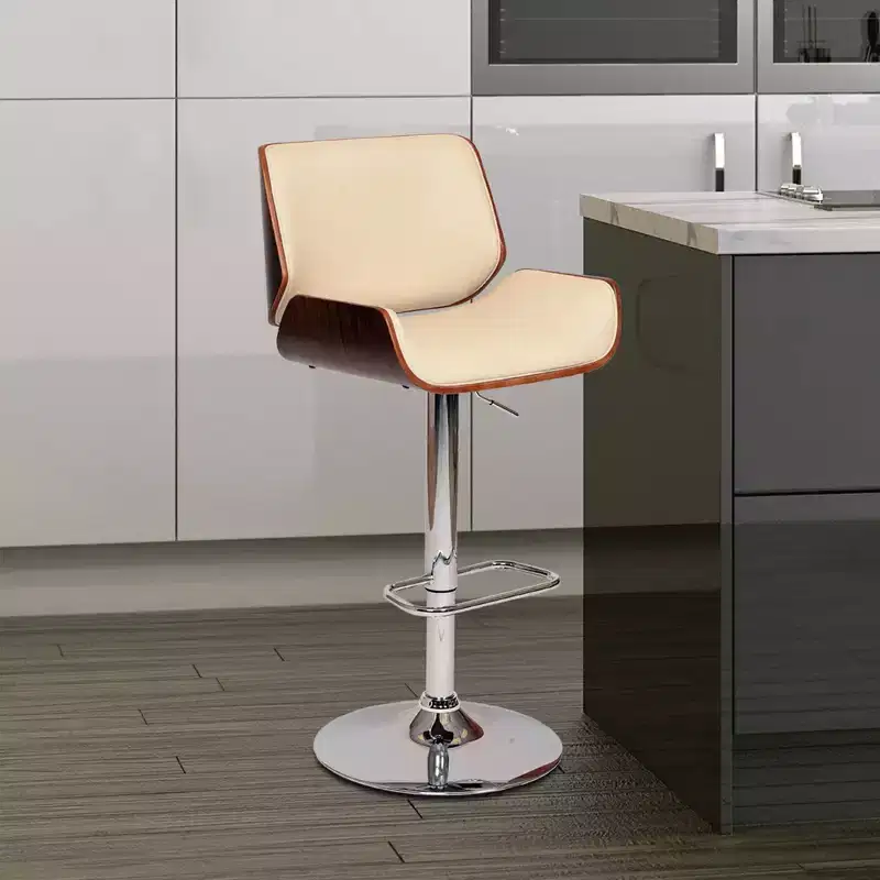 London Swivel Barstool Cream/Walnut