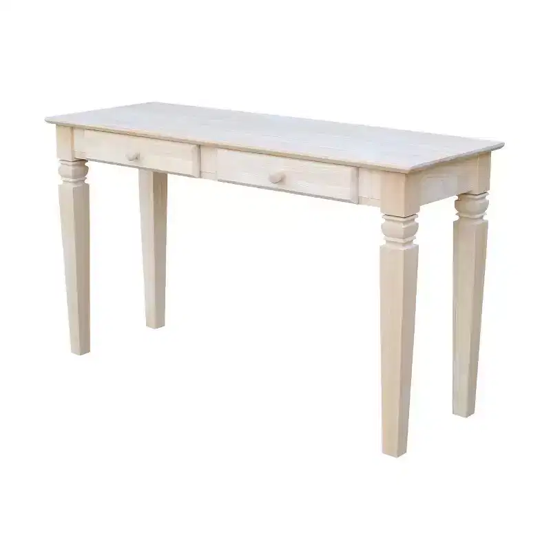 Java Console Table with 2 Drawers Unfinished - International Concepts