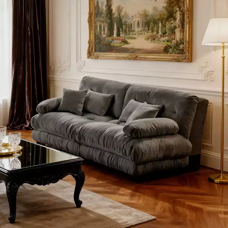 Modern Cloud Sofa with Plush Cushions and Soft Upholstery