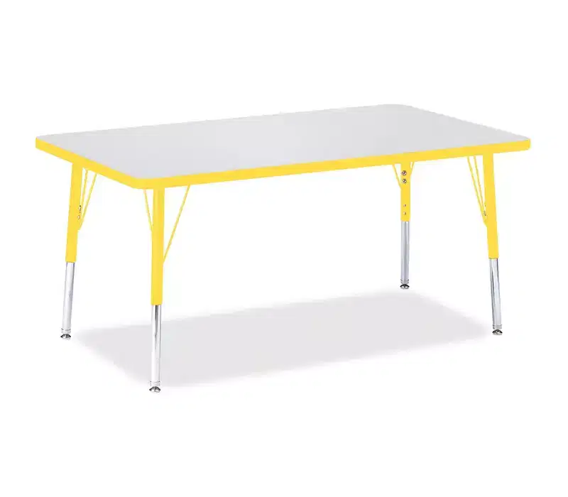 Jonti-Craft Berries Elementary Height Color Edge Rectangle Table (30 x 48) in Yellow