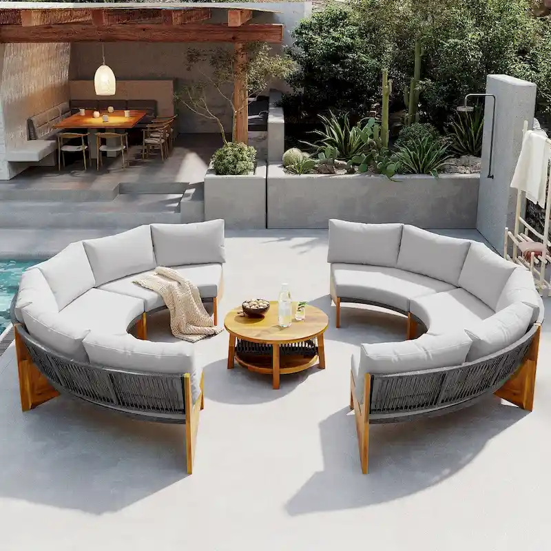 6 Person Outdoor Seating Group with Cushions and A Coffee Table