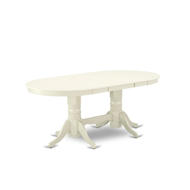 East West Furniture Dining Set- an Oval Dining Table and Kitchen Chairs, Linen White(Pieces Options)