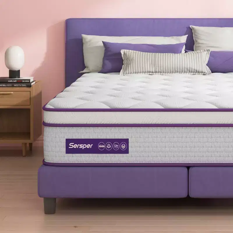 Sersper 8 inch Memory Foam Spring Hybrid Mattress - Compatible with Platform Bed, Box Spring, or Slat Base