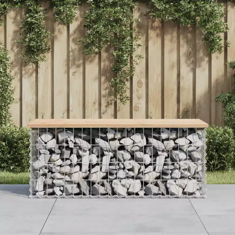 Garden Bench Natural Wood Solid pinewood, Galvanized steel Compact